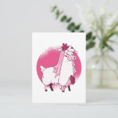 ドラマなしラマおもしろいブ結婚ライドブライダルシャワー ポストカード (スタンド正面)