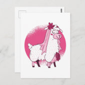 ドラマなしラマおもしろいブ結婚ライドブライダルシャワー ポストカード (正面/裏面)