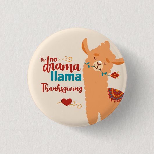 ドラマなしラマ感謝祭クリーム 缶バッジ (正面)