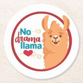 ドラマなしラマ(暖) ラウンドペーパーコースター (正面)