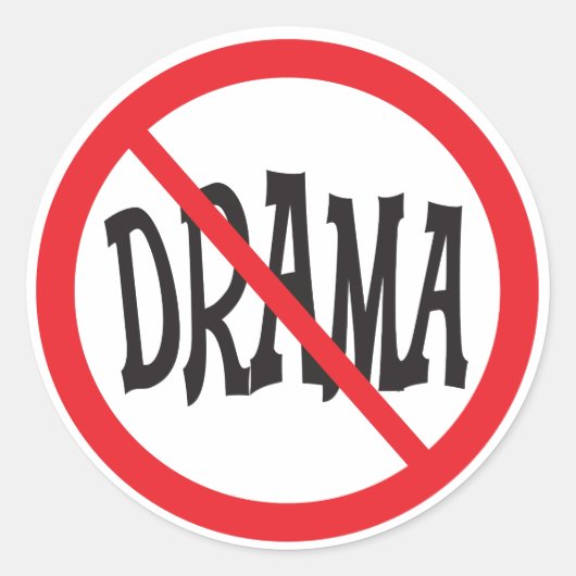 ドラマなし警告標識 ラウンドシール (正面)