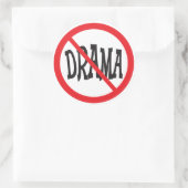 ドラマなし警告標識 ラウンドシール (バッグ)