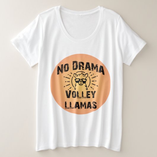 ドラマなしVolley Llamas Plus Tシャツ (デザイン正面)