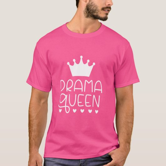 ドラマの女王 かわいい クラウン 面白い Tシャツ (正面)