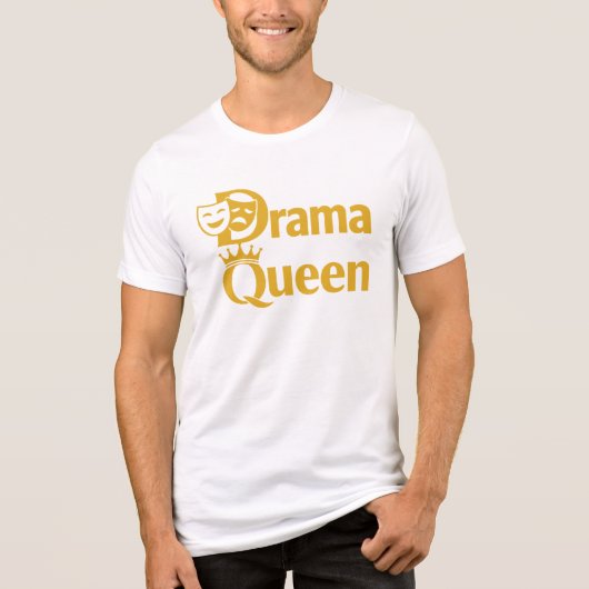 ドラマの女王 - クラウンと劇場のマスクデザイン トライブレンドTシャツ (正面)