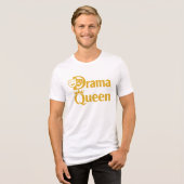 ドラマの女王 - クラウンと劇場のマスクデザイン トライブレンドTシャツ (正面全面)