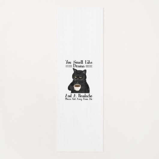 ドラマやヘッドアックの香りがする黒猫コーヒー ヨガマット (正面)