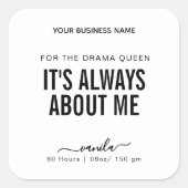 ドラマクイーンおもしろいキャンドルラベル スクエアシール (正面)