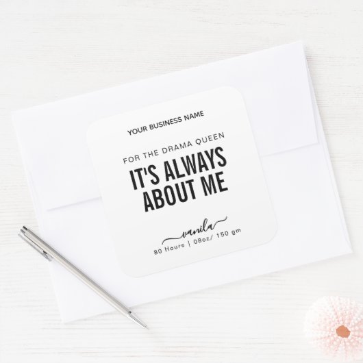 ドラマクイーンおもしろいキャンドルラベル スクエアシール (封筒)