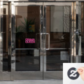 ドラマクイーンホットピンクグリッター ウィンドウサイン (オフィスドア)