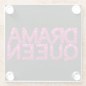 ドラマクイーンホットピンクグリッター ガラスコースター (裏面)