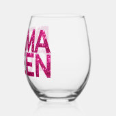 ドラマクイーンホットピンクグリッター ステムなしワイングラス (左)