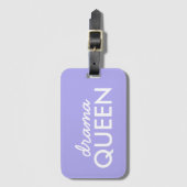 ドラマクイーン |トレンディーモダンパープルガーリー引用文アート ラゲッジタグ (正面縦)