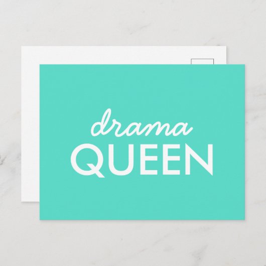 ドラマクイーン |モダントレンディーアクアグリーンクール引用文 ポストカード (正面/裏面)