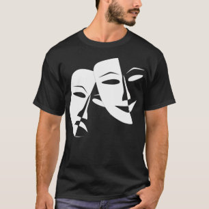 ドラマコメディオペラシネマシアターマスクハッピーサドF Tシャツ