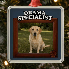 ドラマスペシャリスト オリジナル写真入り 楽しい犬のクリスマス メタルオーナメント