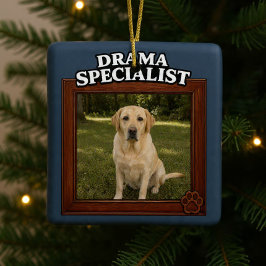 ドラマスペシャリスト オリジナル 写真入り 面白い犬のクリスマス セラミックオーナメント