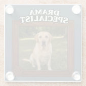 ドラマスペシャリスト オーダーメイドの面白い犬の写真 ガラスコースター (裏面)