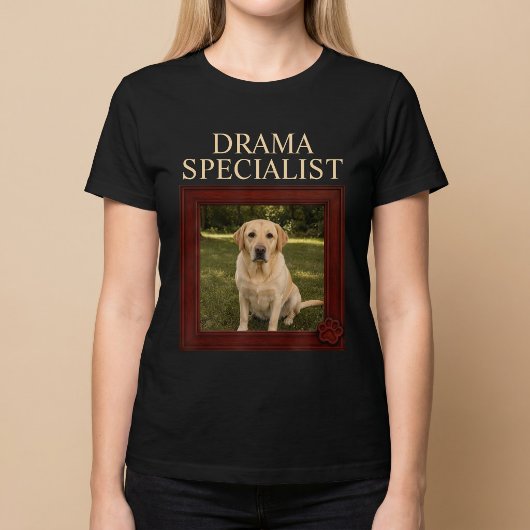 ドラマスペシャリスト オーダーメイドの面白い犬の写真 Tシャツ