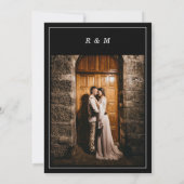 ドラマチックでダークなロマンティック ムーディーフラワーフォトブラック 招待状 (裏面)