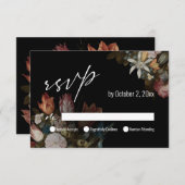 ドラマチックでムーディなオランダマスターズチューリップのブーケ 出欠カード (正面/裏面)