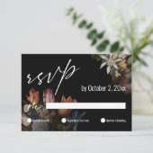 ドラマチックでムーディなオランダマスターズチューリップのブーケ 出欠カード (スタンド正面)