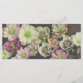 ドラマチックなガーデンヘレボア木材と白のメニューカード メニュー (裏面)