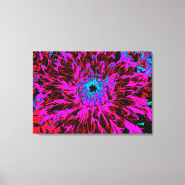 ドラマチックなクリムゾンレッド、パープルとブラックダリア キャンバスプリント