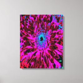 ドラマチックなクリムゾンレッド、パープルとブラックダリア キャンバスプリント