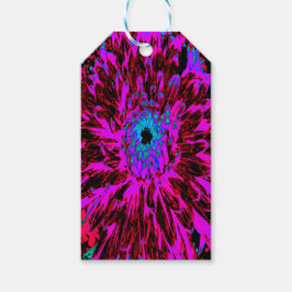 ドラマチックなクリムゾンレッド、パープルとブラックダリア ギフトタグ