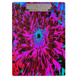 ドラマチックなクリムゾンレッド、パープルとブラックダリア クリップボード