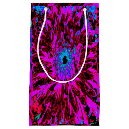 ドラマチックなクリムゾンレッド、パープルとブラックダリア スモールペーパーバッグ