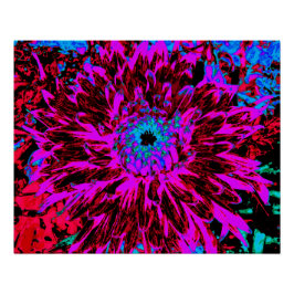 ドラマチックなクリムゾンレッド、パープルとブラックダリア ポスター