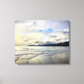 ドラマチックなサンセットフォトピスモビーチカリフォルニアはっきりした キャンバスプリント (正面)