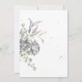 ドラマチックなシルバーゴールドの花のキンセアニエラ 招待状 (裏面)