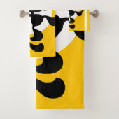 ドラマチックなダブルQミラードのモダンな黄色と黒 バスタオルセット (インサイチュ)