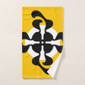 ドラマチックなダブルQミラードのモダンな黄色と黒 バスタオルセット (ハンドタオル)