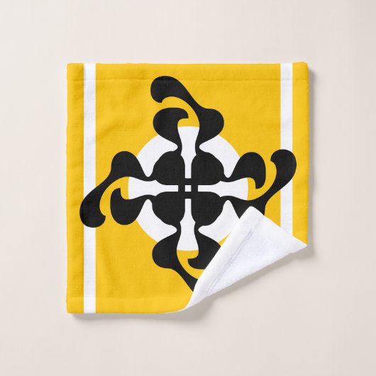 ドラマチックなダブルQミラードのモダンな黄色と黒 バスタオルセット (ウォッシュタオル)