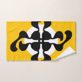 ドラマチックなダブルQミラードのモダンな黄色と黒 バスタオルセット (ハンドタオル)