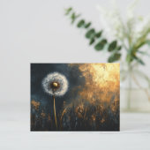 ドラマチックなダンデリオン絵を描フラフ ポストカード (スタンド正面)