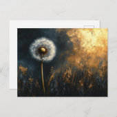 ドラマチックなダンデリオン絵を描フラフ ポストカード (正面/裏面)