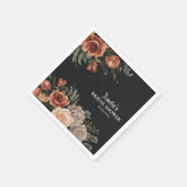 ドラマチックなダークでムーディなヴィンテージの秋のブライダルシャワー スタンダードカクテルナプキン (角)