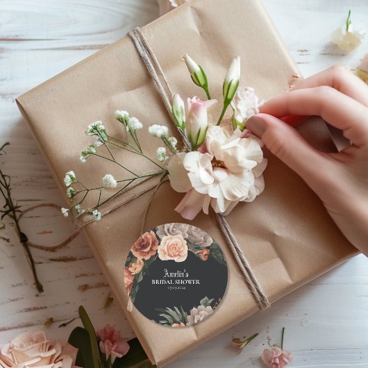 ドラマチックなダークムーディーゴシックヴィンテージのウェディングシャワー ラウンドシール