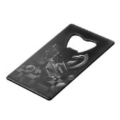 ドラマチックなチェスのモノクロ クレジットカード栓抜き (裏面アングル)