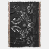 ドラマチックなチェスのモノクロ スローブランケット (正面縦)