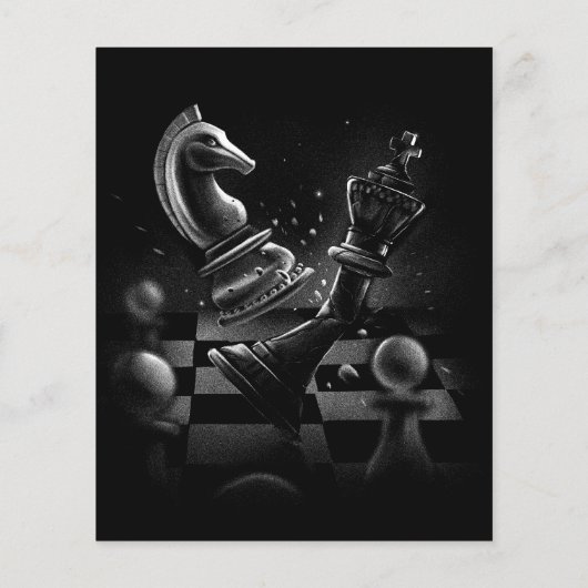 ドラマチックなチェスの戦い – 騎士と馬 (裏面)