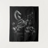 ドラマチックなチェスの戦い – 騎士と馬 タペストリー (正面)