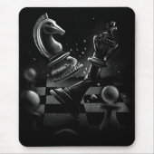 ドラマチックなチェスの戦い – 騎士と馬 マウスパッド (正面)