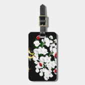 ドラマチックなハチのテンサイと黒の白い花 ラゲッジタグ (正面縦)