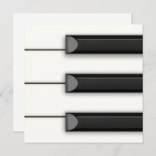 ドラマチックなピアノ鍵カスタム音楽 招待状 (正面/裏面)